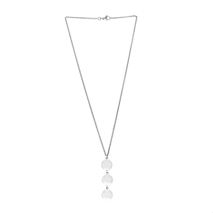 Tiffany Sterling Silver Triple Disc Drop Pendant Necklace 2 of 5