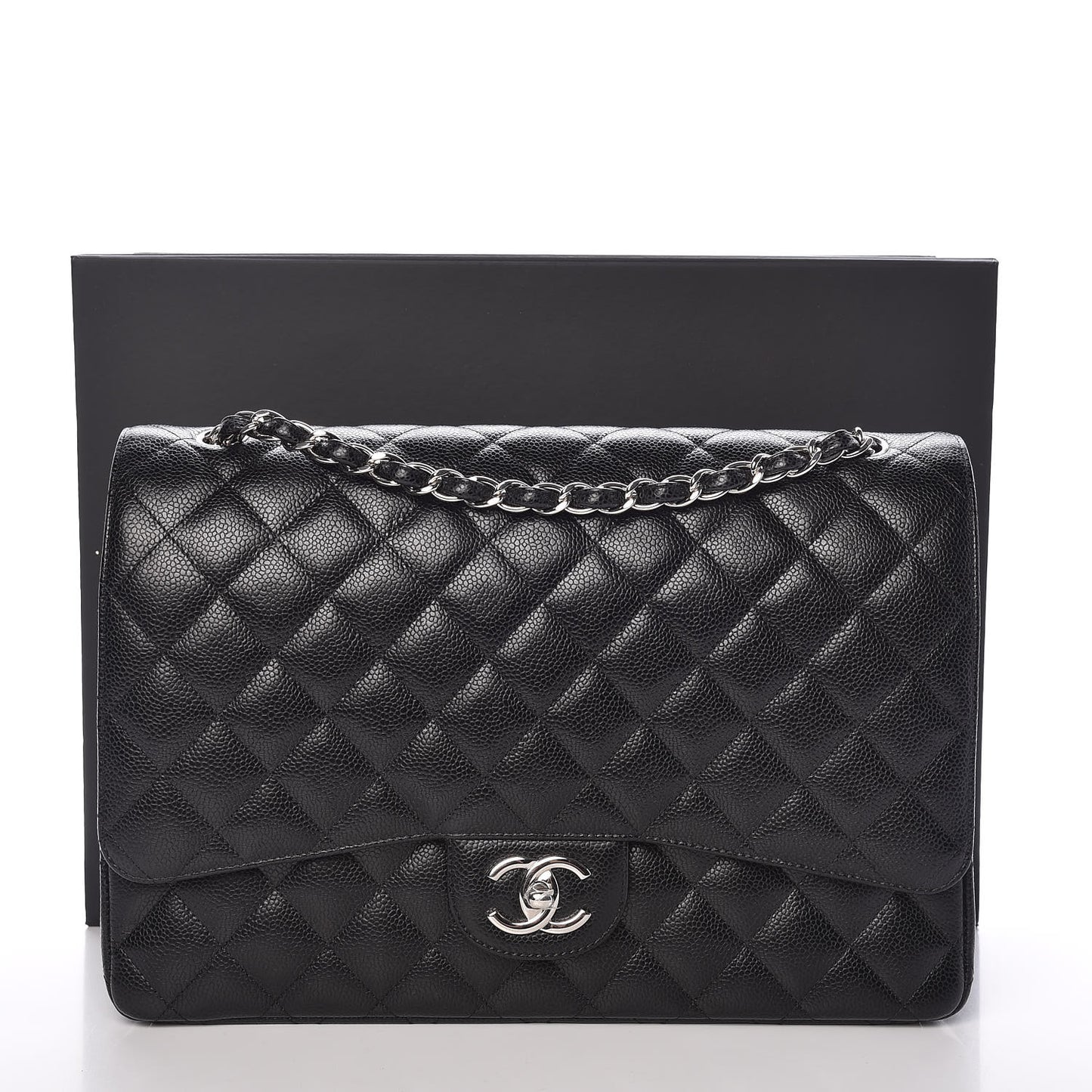 Caviar Quilted Maxi Double Flap Black