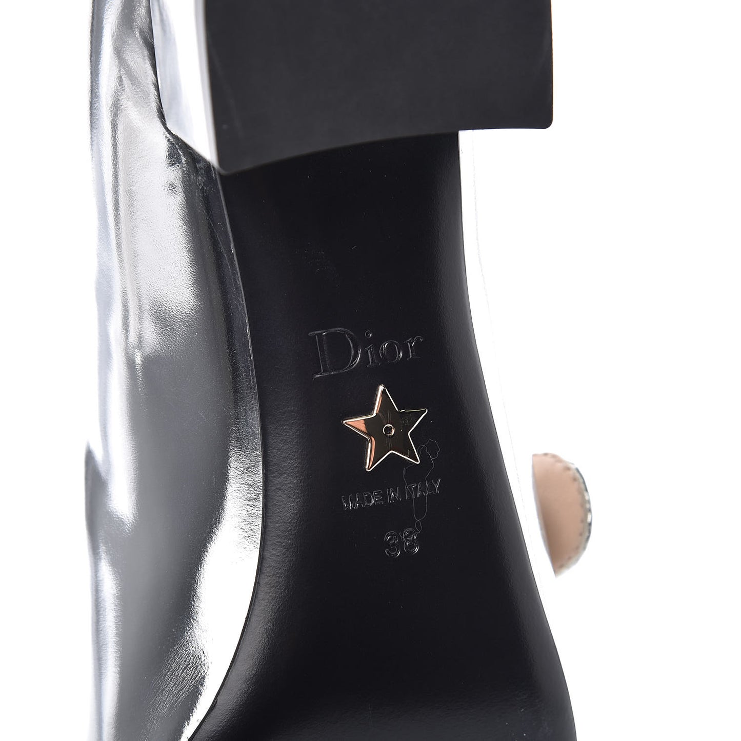 Mirror Finish Calfskin Baby-D Ballet Pumps 38 Silver