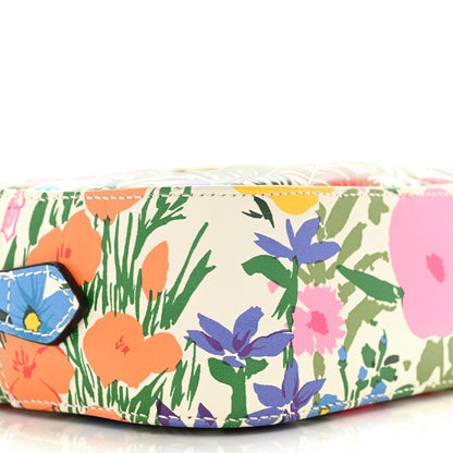 Gucci X KEN SCOTT Calfskin Matelasse Floral Print Small GG Marmont Chain Shoulder Bag Ivory Pink 10 of 17