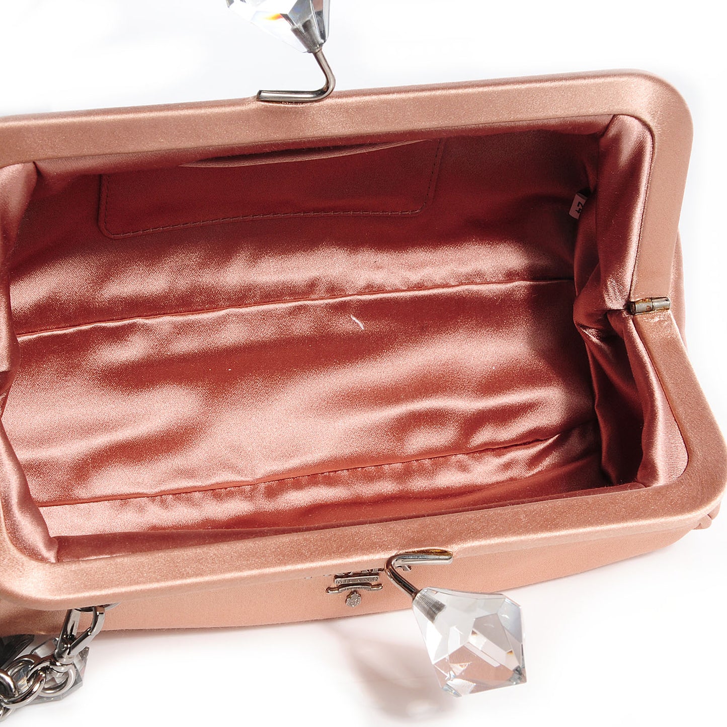 Satin Crystal Kisslock Clutch Nudo