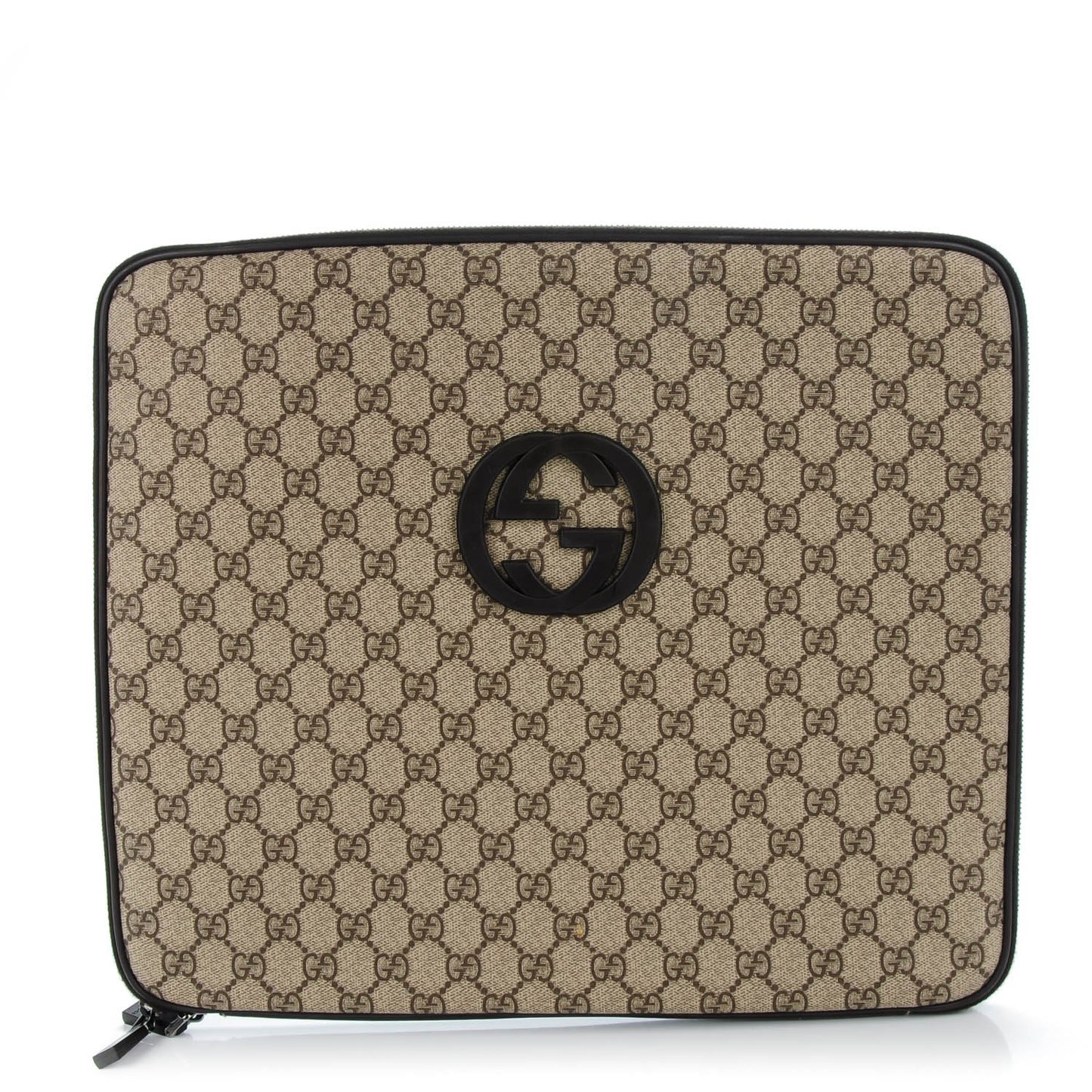 GG Plus Monogram Medium Interlocking G Laptop Case Dark Brown