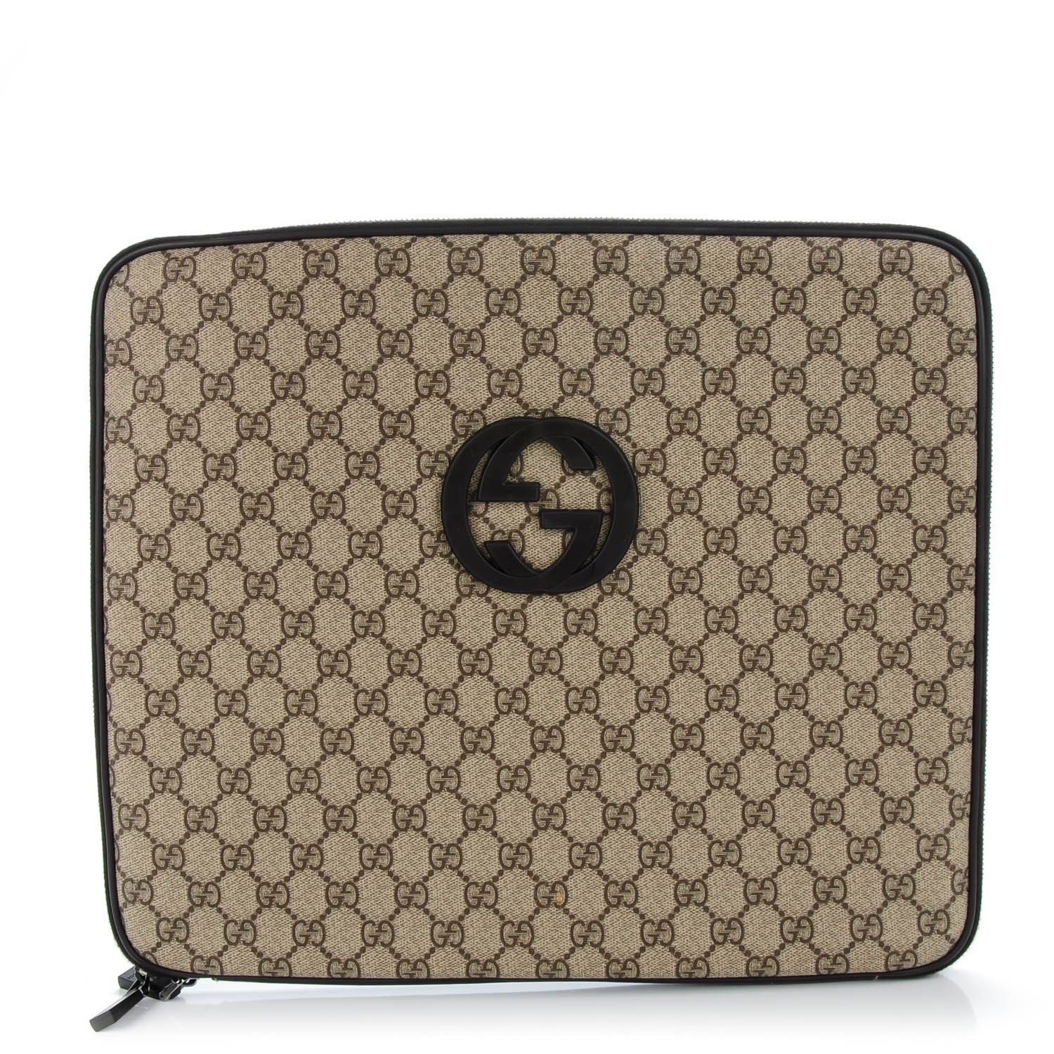 Gucci GG Plus Monogram Medium Interlocking G Laptop Case Dark Brown 1 of 8