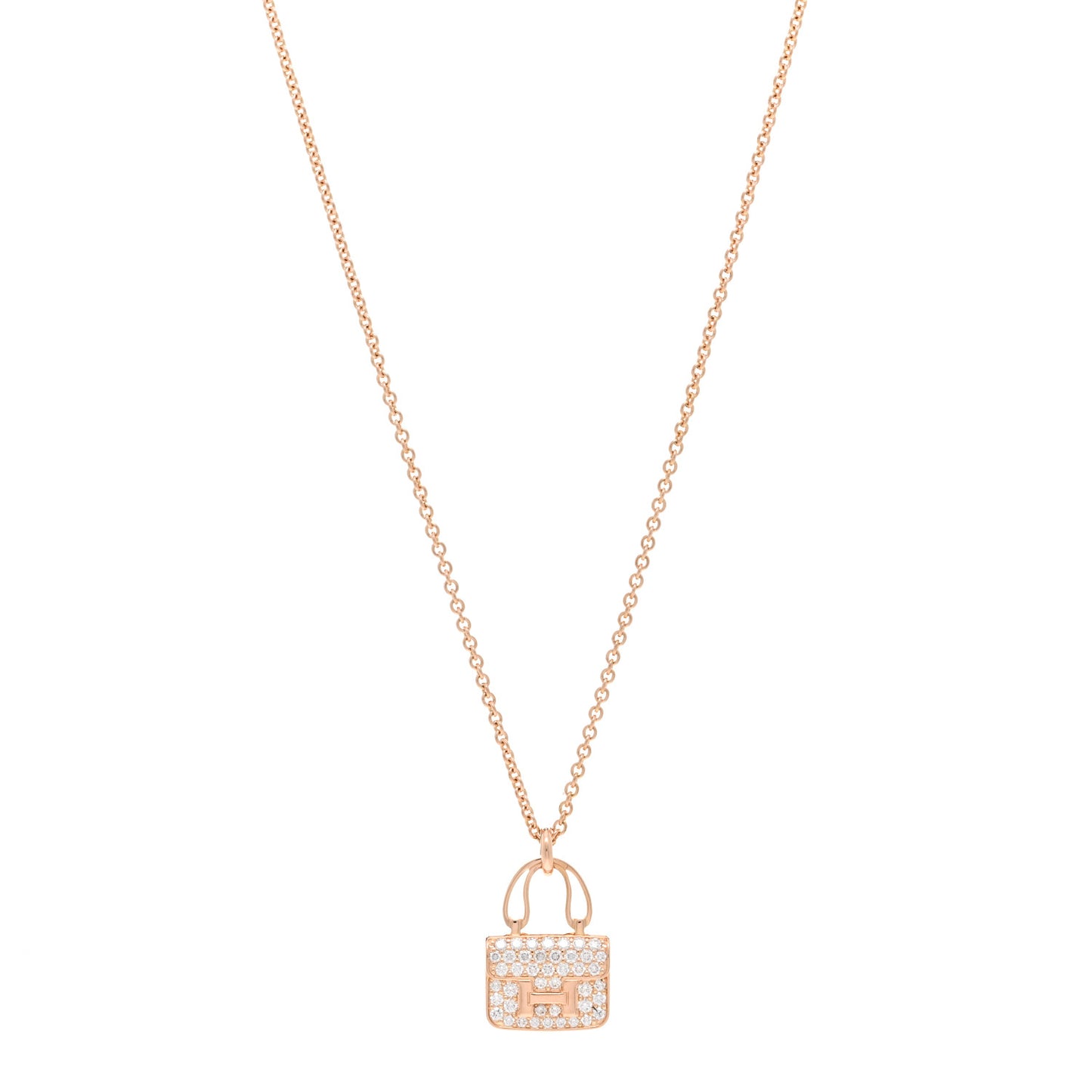 18K Rose Gold Diamond Constance Amulettes Pendant Necklace
