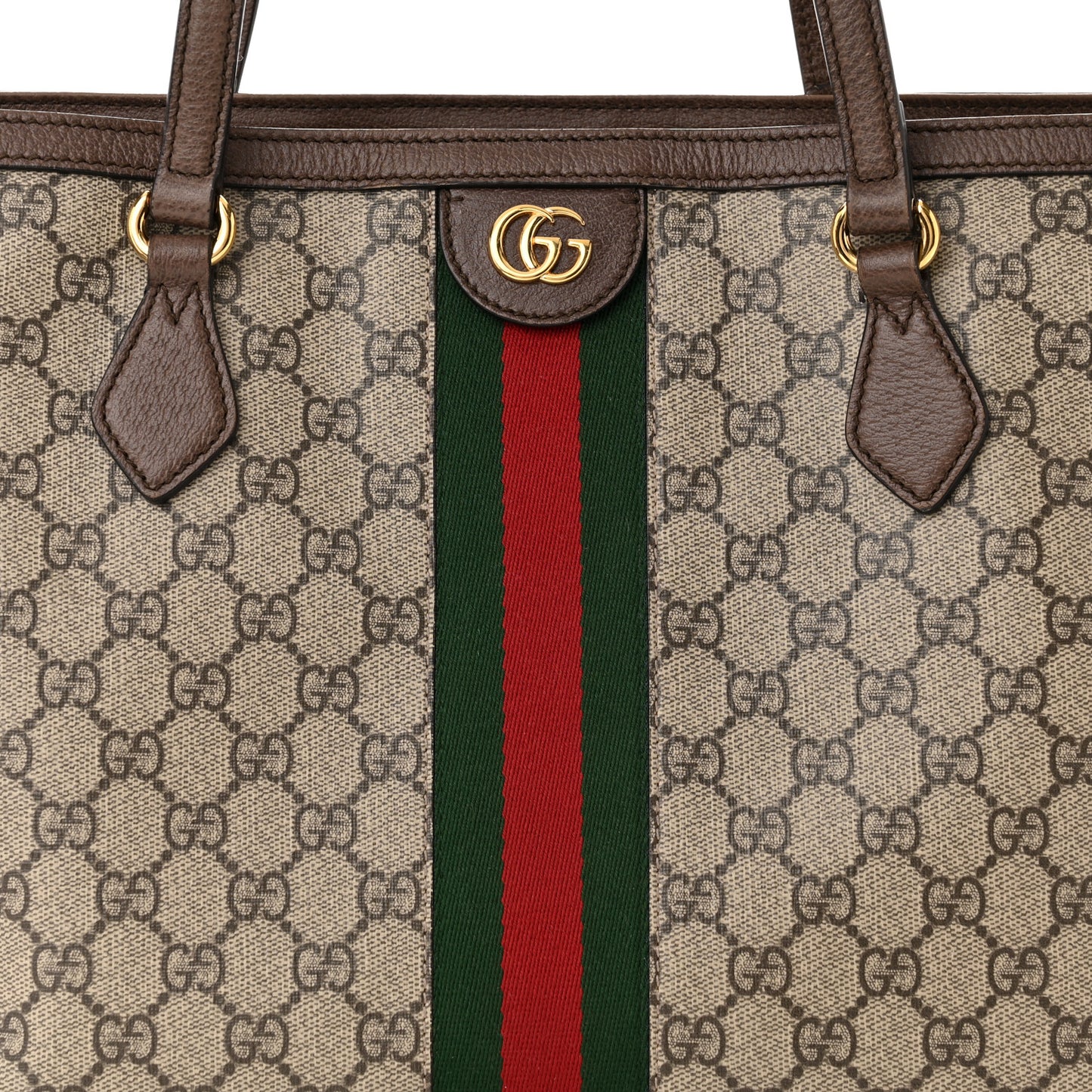 GG Supreme Monogram Medium Ophidia Shopping Tote Brown