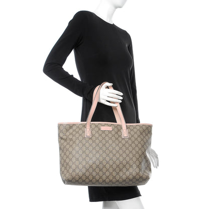 Gucci GG Supreme Monogram Medium Zippered Shopping Tote Pink 2 of 7