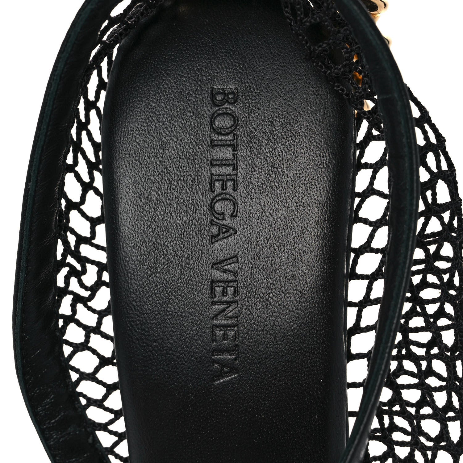 Bottega Veneta Mesh Nappa Chunky Chain Sandals 36 Black 7 of 9