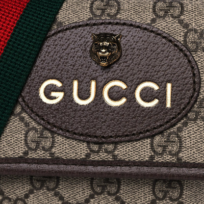 Gucci GG Supreme Monogram Web Small Neo Vintage Double Flap Messenger Bag Beige New Acero 10 of 14