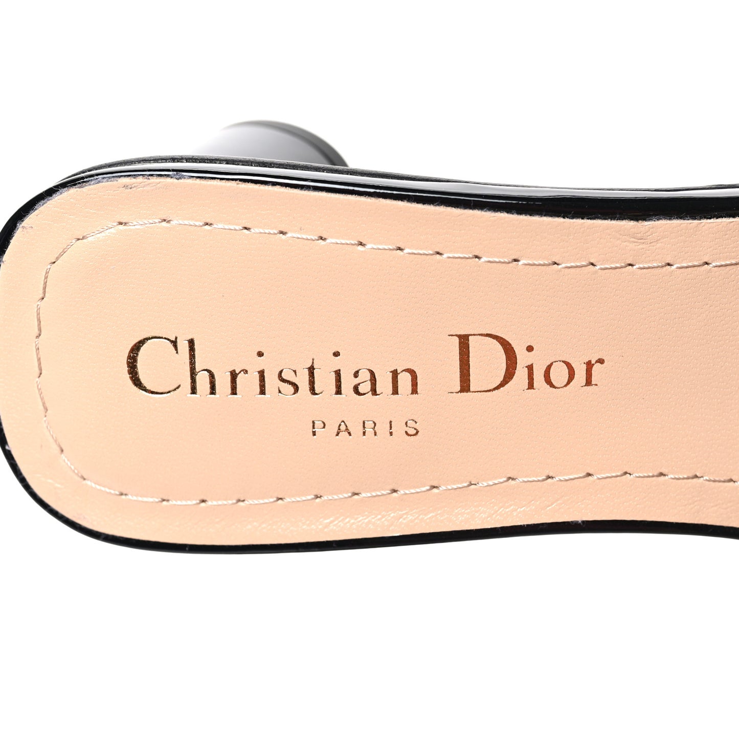 Patent C'est Dior 50mm Slide Sandals 36.5 Black