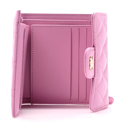 Chanel Caviar Quilted Compact Flap Wallet Pink 5 of 7