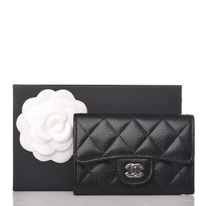 Chanel Caviar Quilted Flap Card Holder Wallet Black 9 of 9