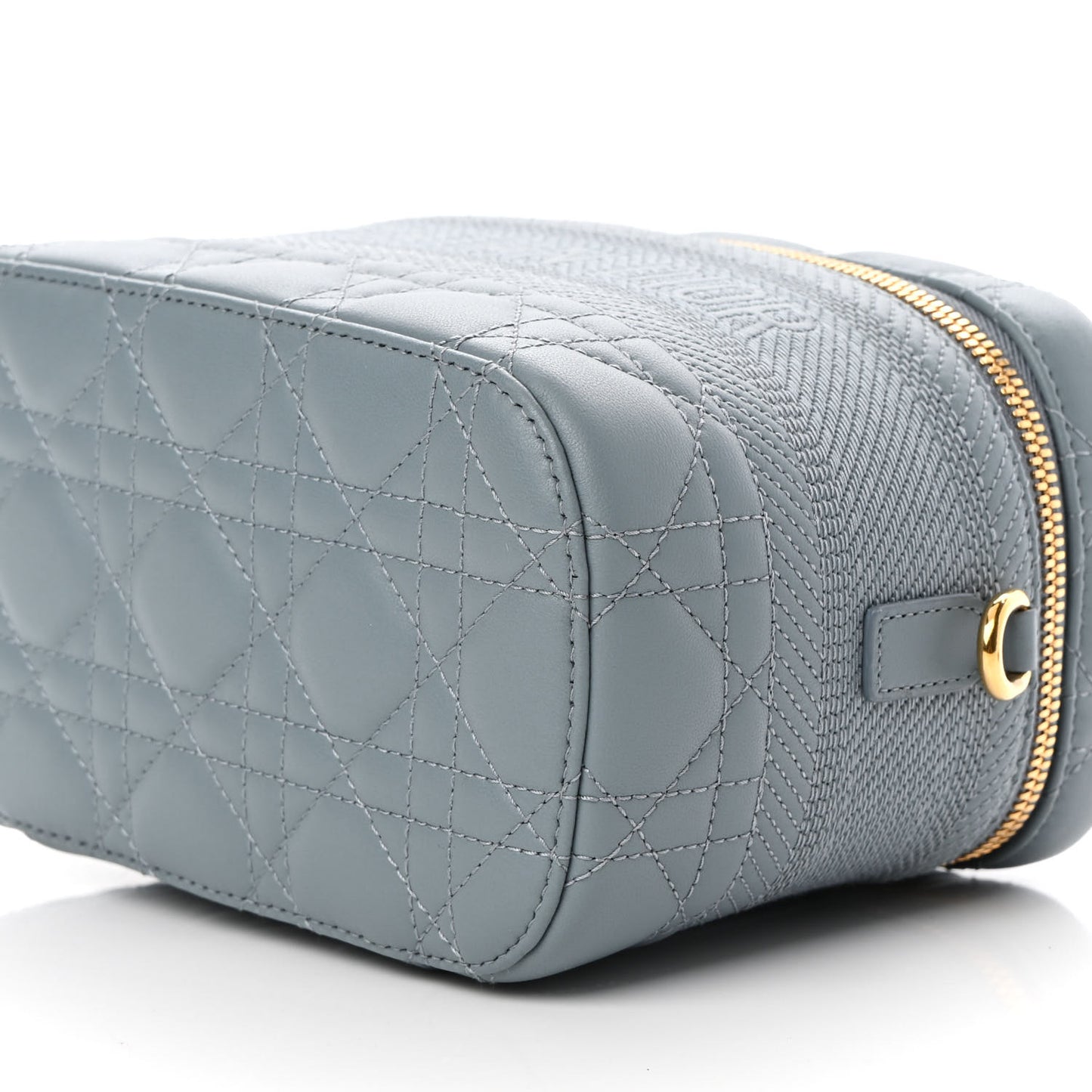 Lambskin Cannage Small Diortravel Vanity Case Cloud Blue