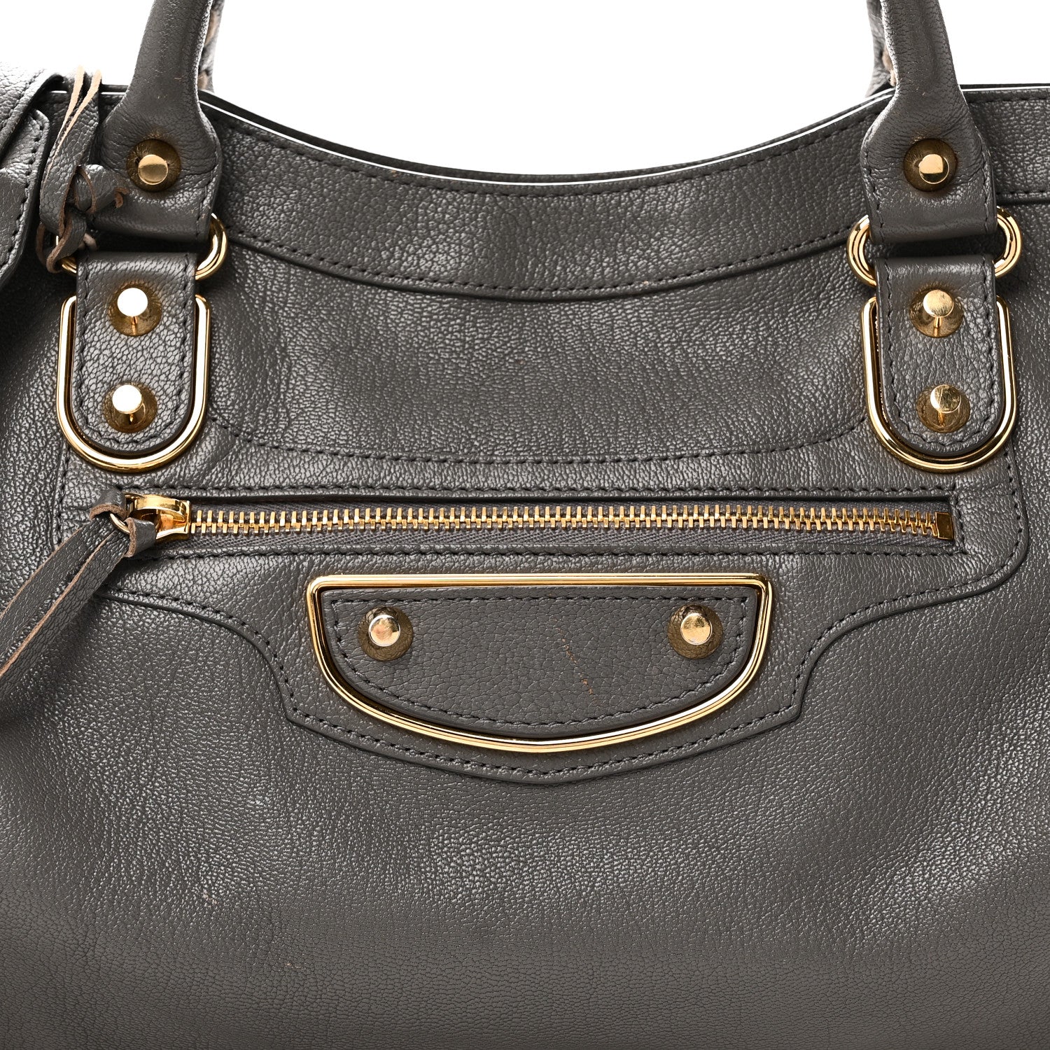 Balenciaga Chevre Gold Metallic Edge Hardware City Gris Acier 9 of 11
