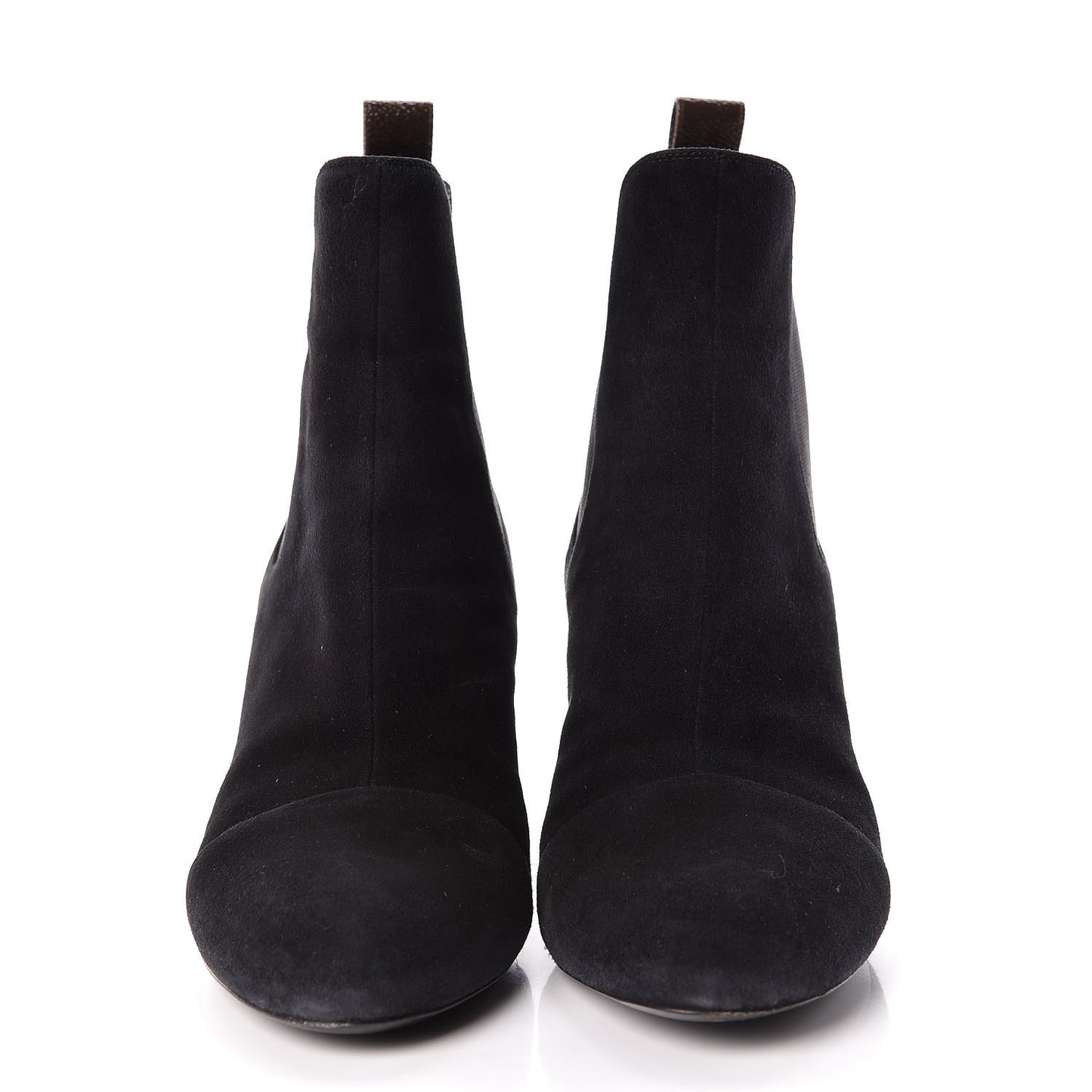Suede Monogram Uniformes Cap Toe Chelsea 80mm Ankle Boots 39 Black