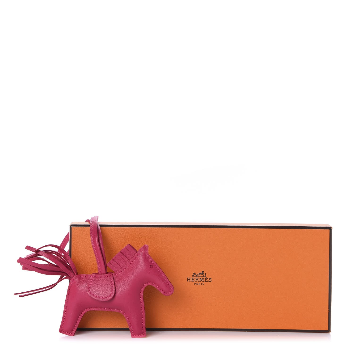 Hermes Milo Lambskin Grigri Rodeo Horse Bag Charm PM Rose Mexico 4 of 4