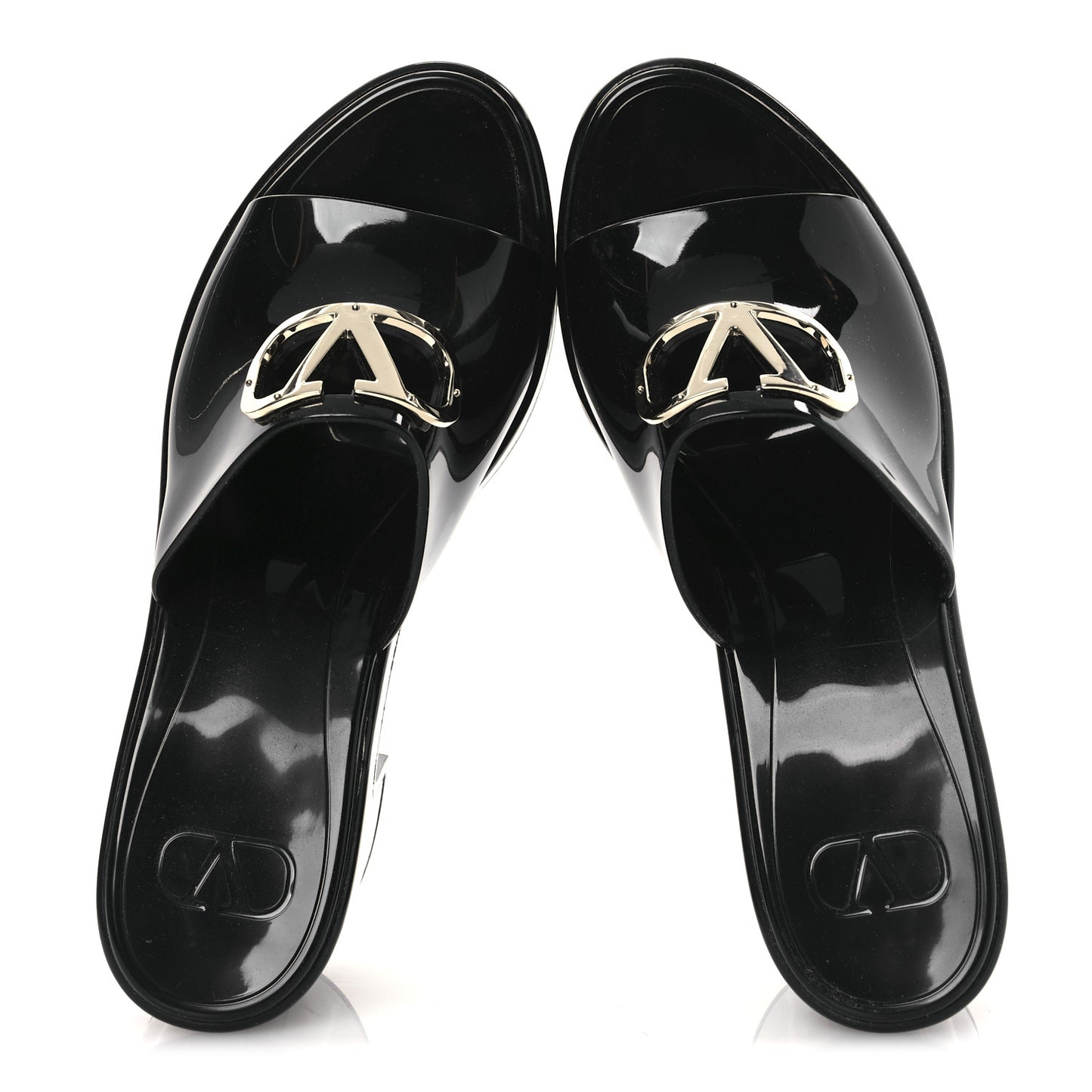 Rubber VLogo PM Platform Slide Sandals 40 Black