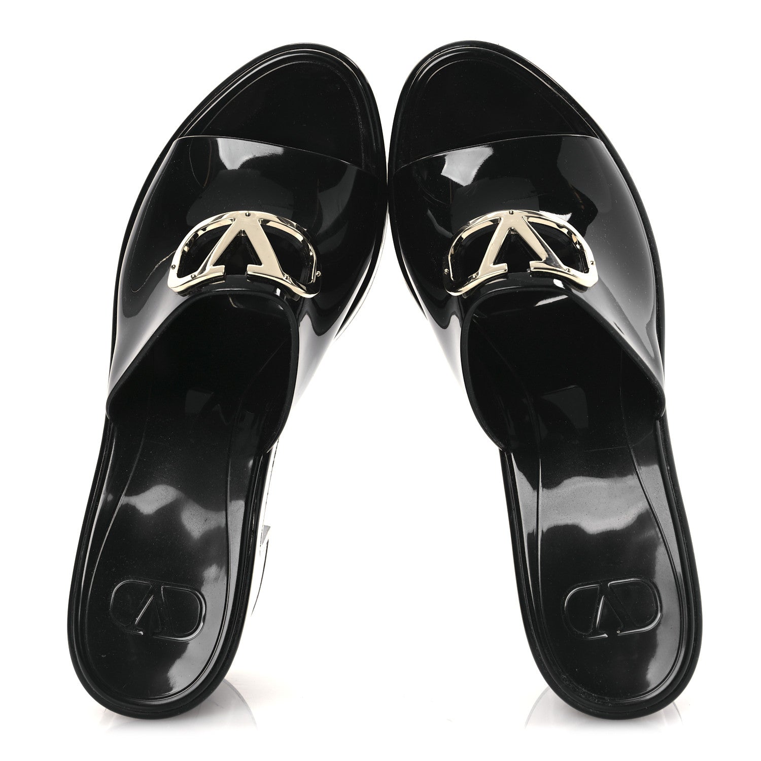 Valentino Garavani Rubber VLogo PM Platform Slide Sandals 40 Black 2 of 11