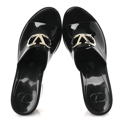 Valentino Garavani Rubber VLogo PM Platform Slide Sandals 40 Black 2 of 11