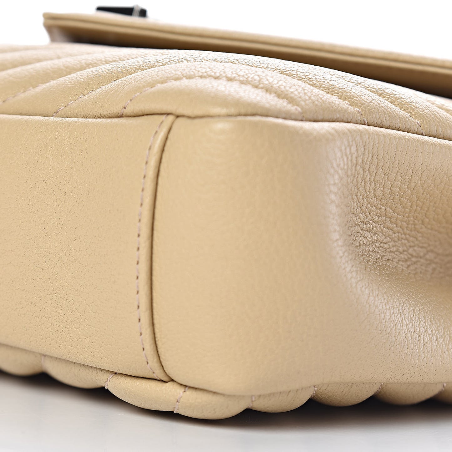 Sheepskin Matelasse Monogram Medium College Bag Beige