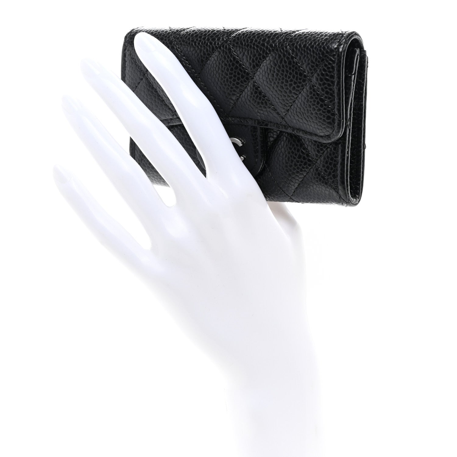 Chanel Caviar Quilted Flap Card Holder Wallet Black 2 of 9