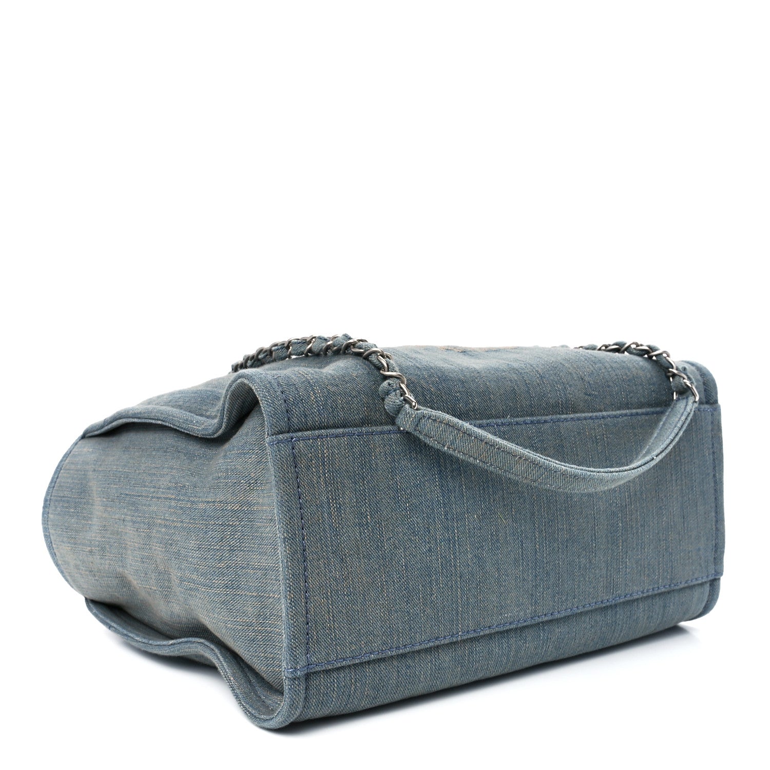 Chanel Denim Small Deauville Tote Light Blue 4 of 11
