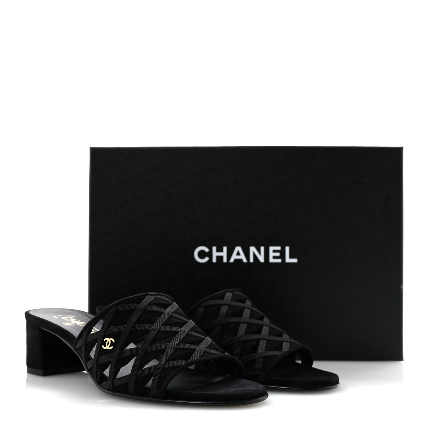 Suede Kidskin Grosgrain Sandals 39 Black