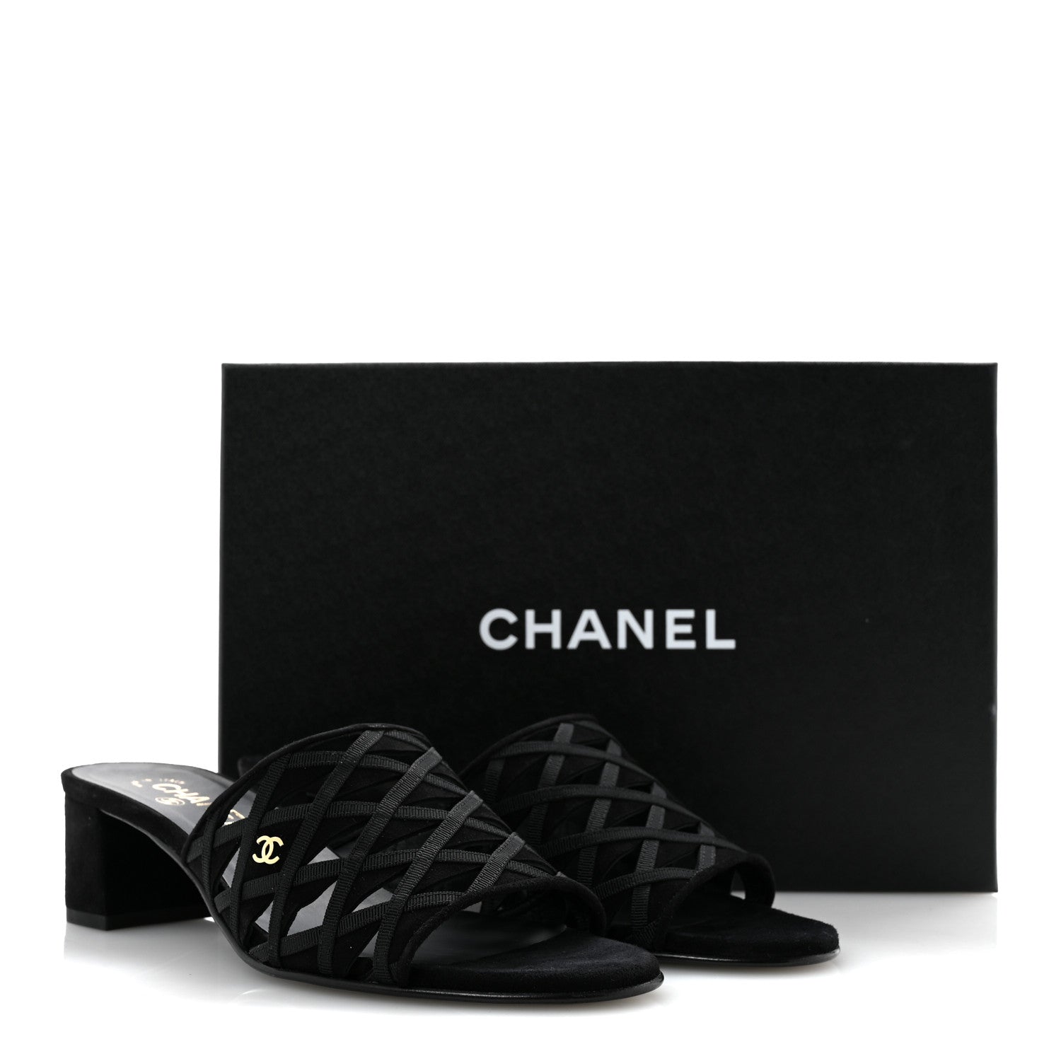 Chanel Suede Kidskin Grosgrain Sandals 39 Black 12 of 12