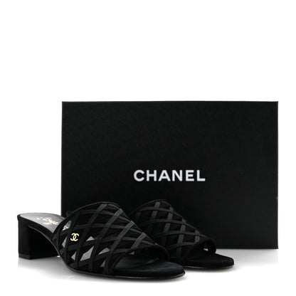 Chanel Suede Kidskin Grosgrain Sandals 39 Black 12 of 12