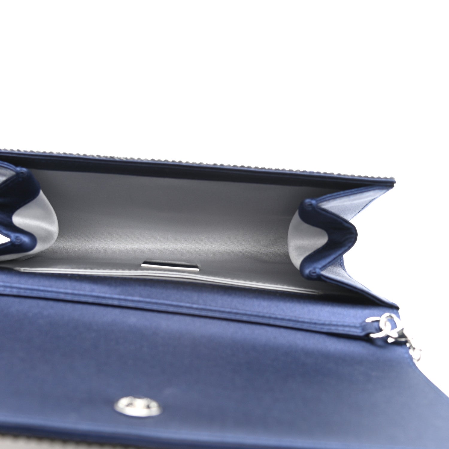 Judith Leiber Swarovski Crystal Bandana Clutch Blue White 5 of 7