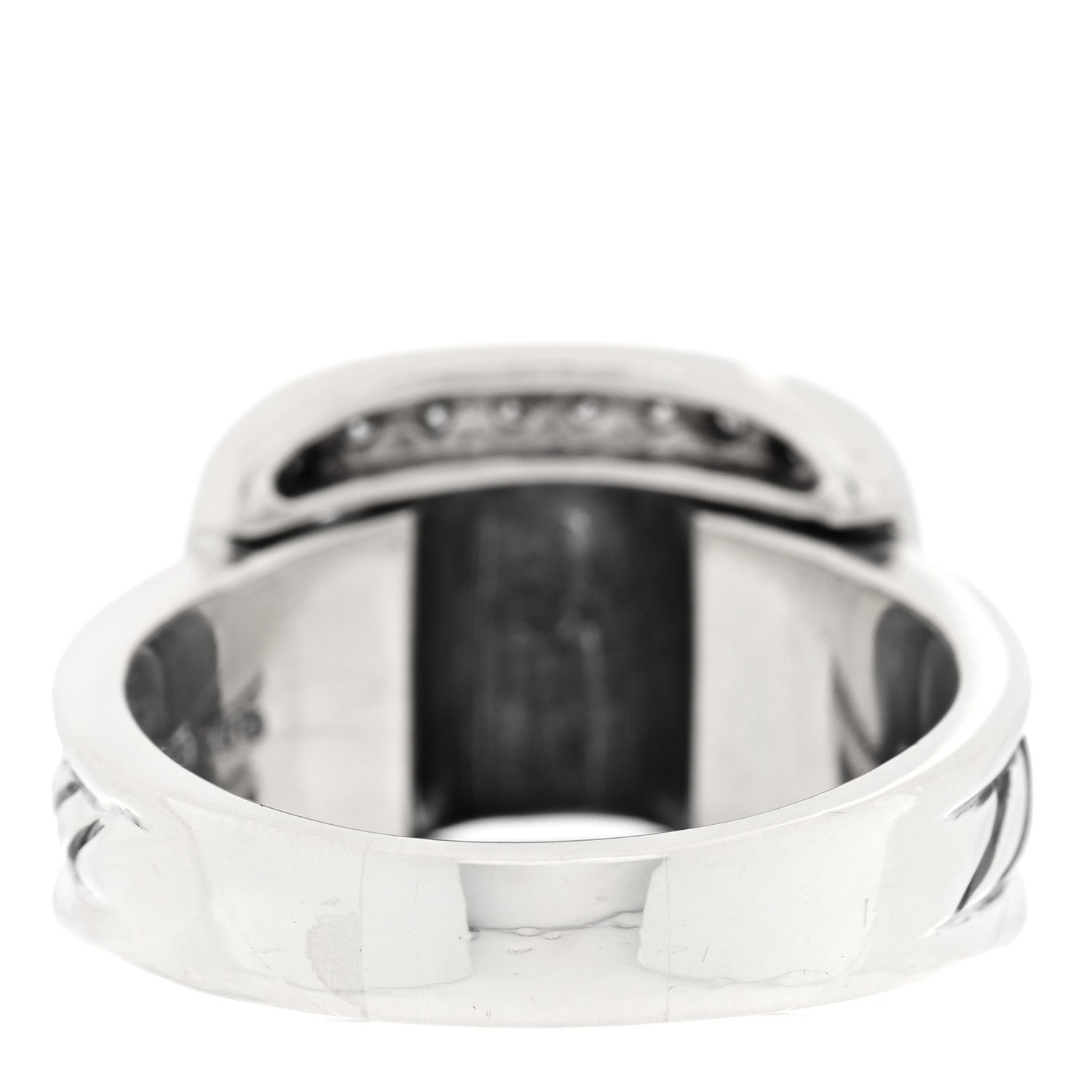 David Yurman Sterling Silver Diamond Buckle Ring 63 10.25 3 of 4