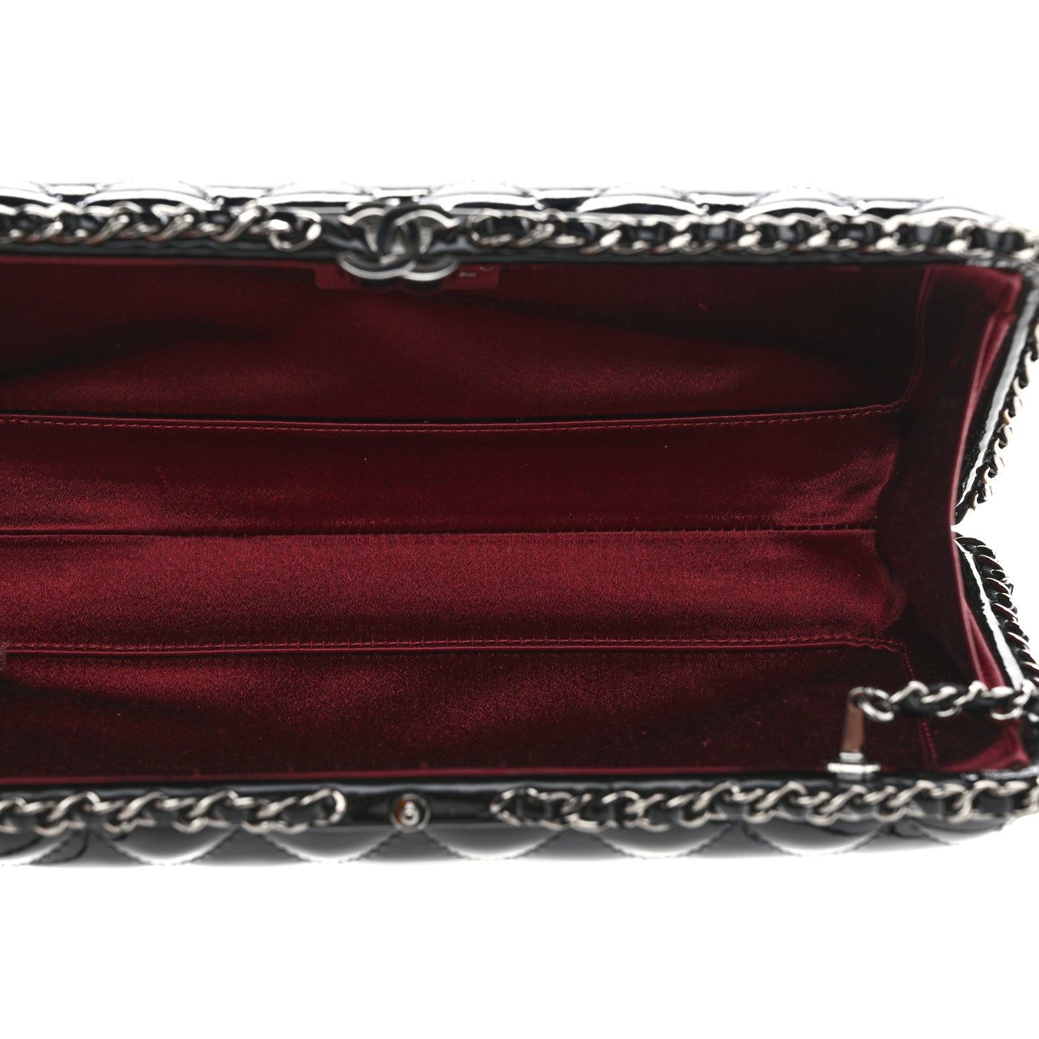 Chanel Patent Quilted Chain Around Clutch Black 5 of 11