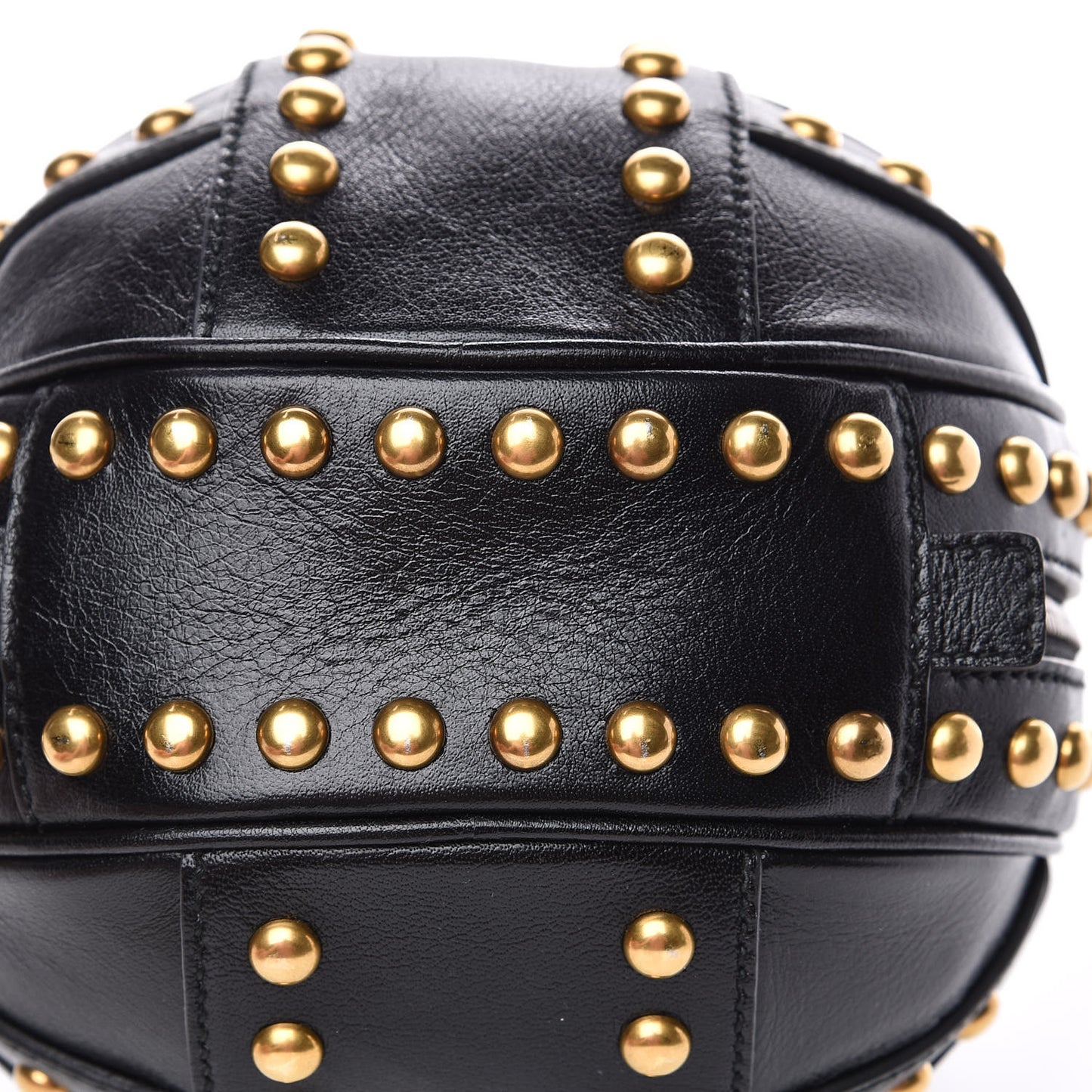 Calfskin Studded Mini Tifosa Baseball Shaped Shoulder Bag Black
