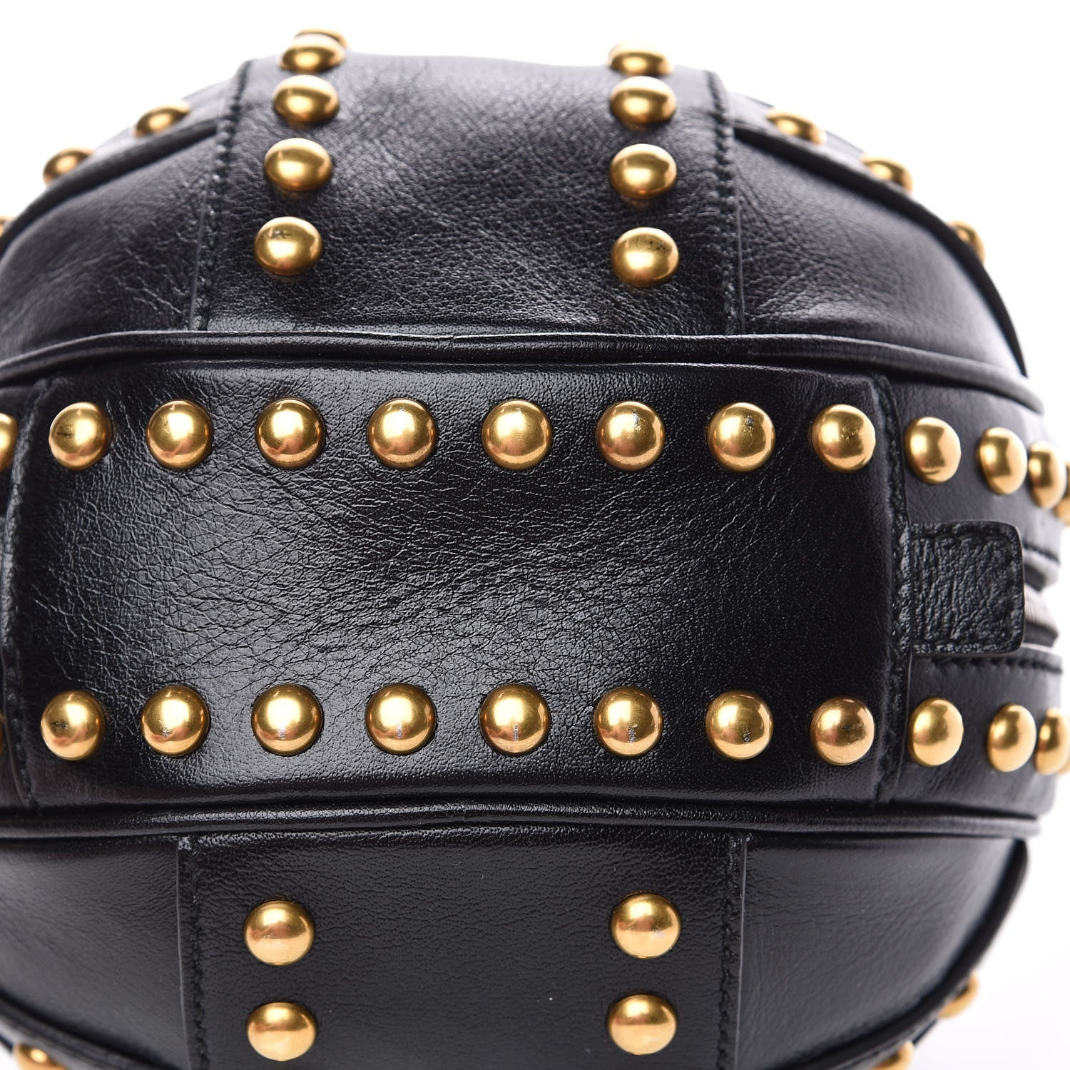 Gucci Calfskin Studded Mini Tifosa Baseball Shaped Shoulder Bag Black 9 of 10