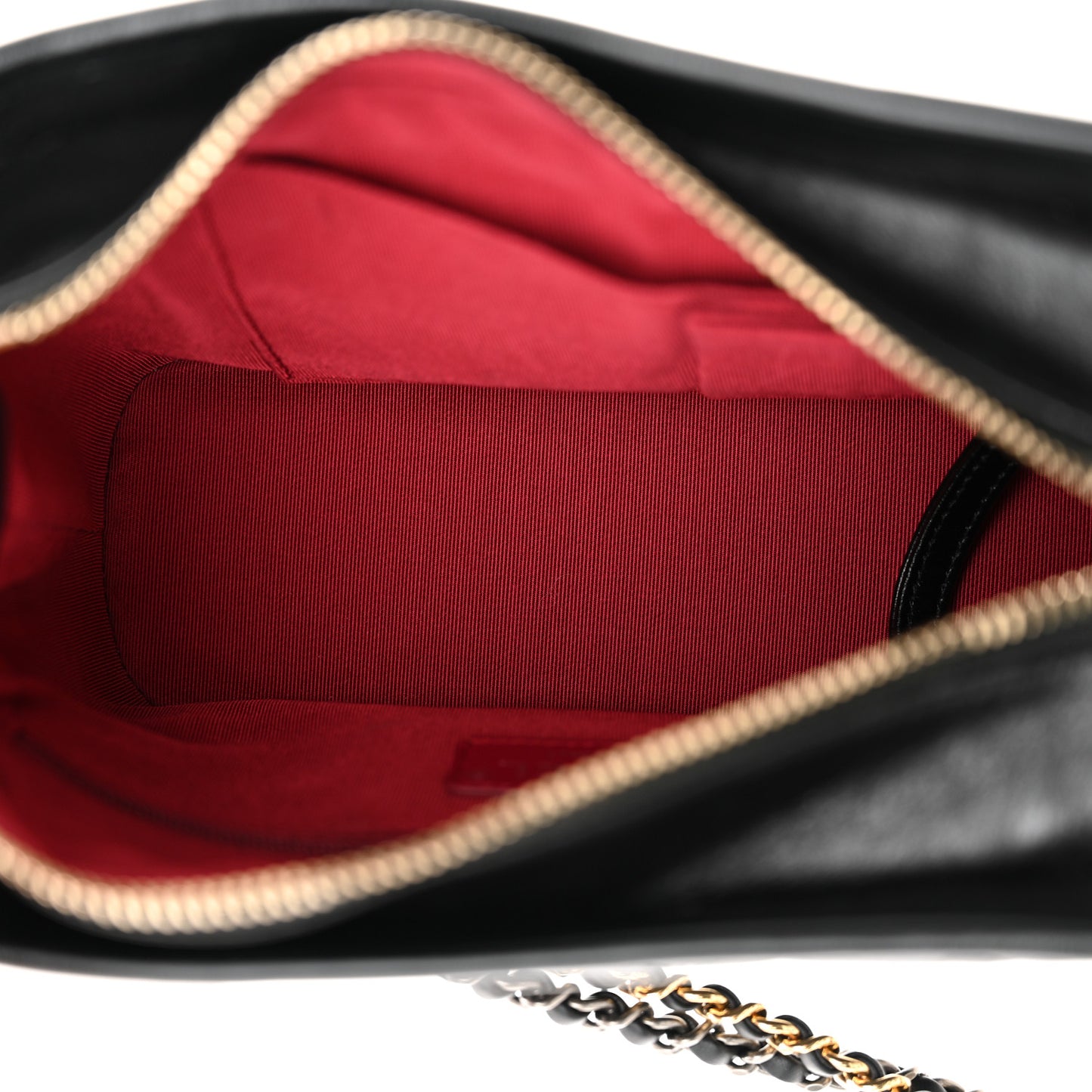 Aged Calfskin Quilted Small Gabrielle Hobo Black