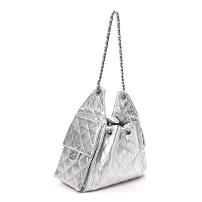 Chanel Metallic Caviar Quilted Small Chanel 25 Handbag Silver 3 of 10