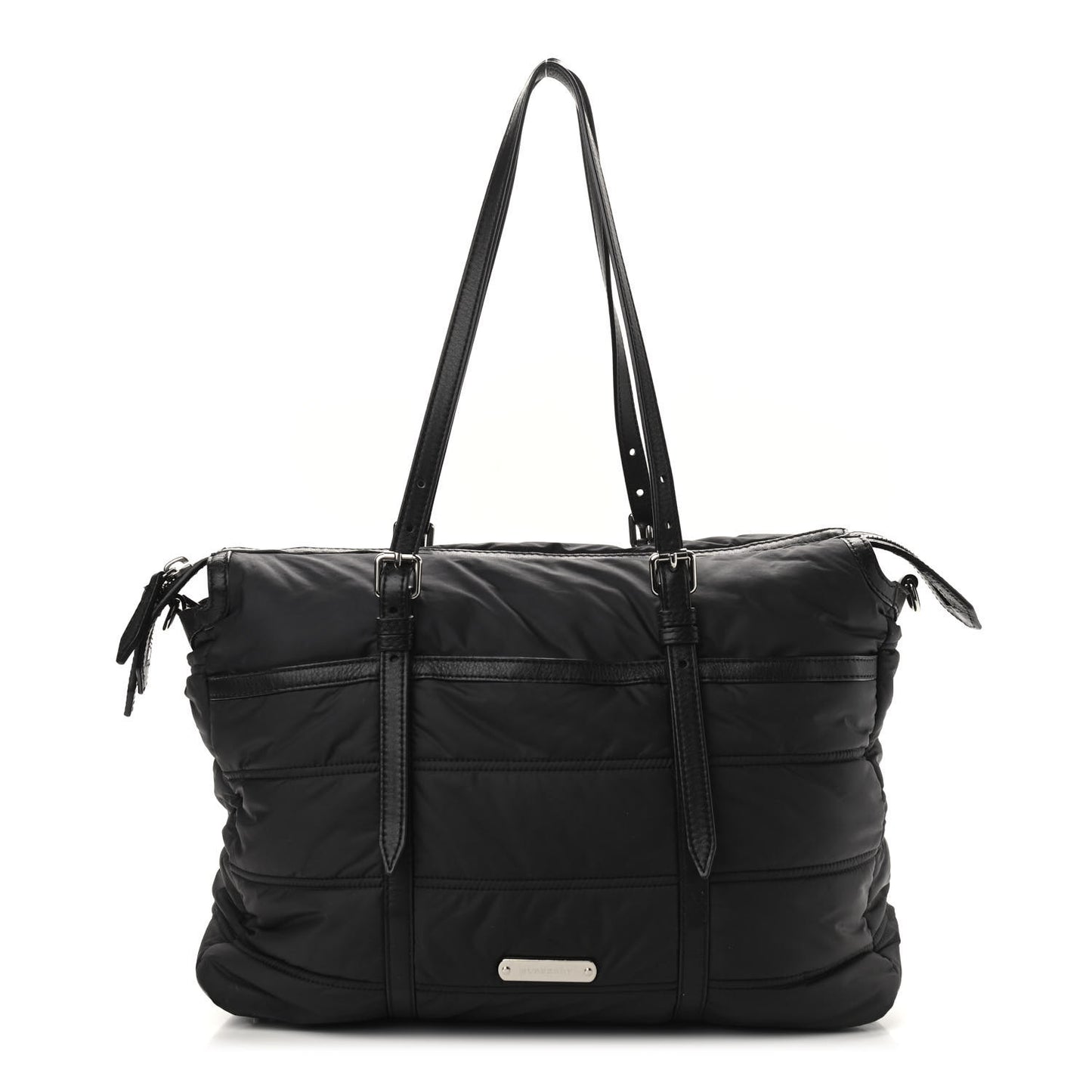 Nylon House Check Quilted Abbey Diaper Bag Black