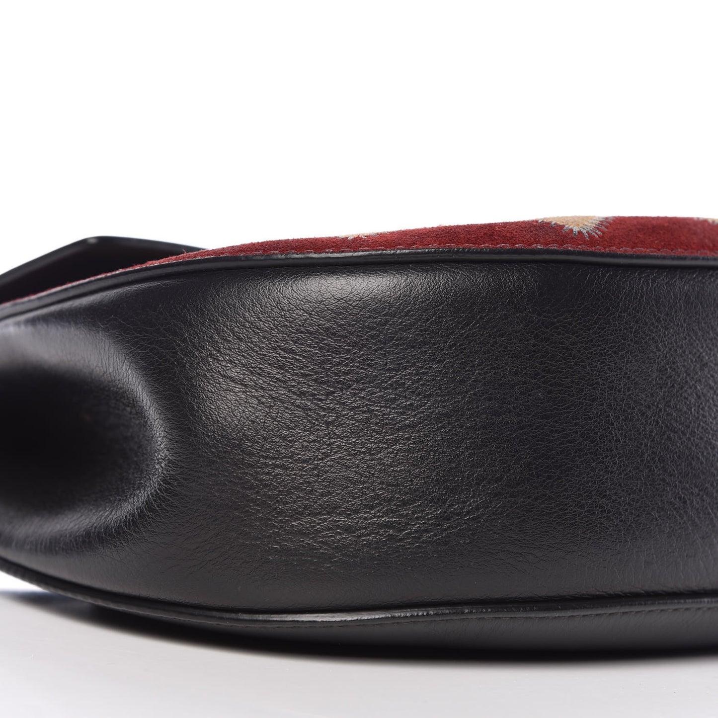 Suede Calfskin Wonder Woman Patchwork Drew Shoulder Bag Black