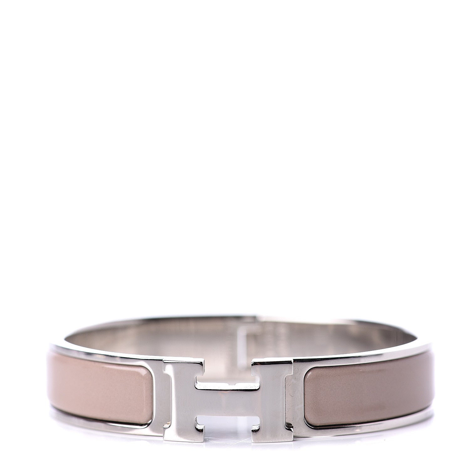Hermes Enamel Narrow Clic Clac H Bracelet PM Marron Glace 1 of 4