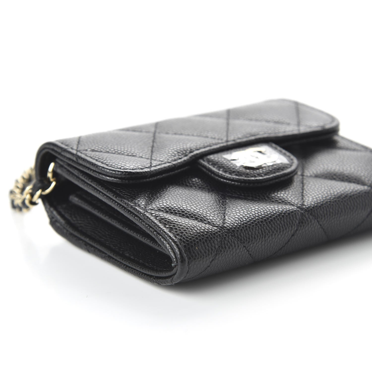 Chanel Caviar Quilted Flap Card Holder On Chain Black 6 of 11