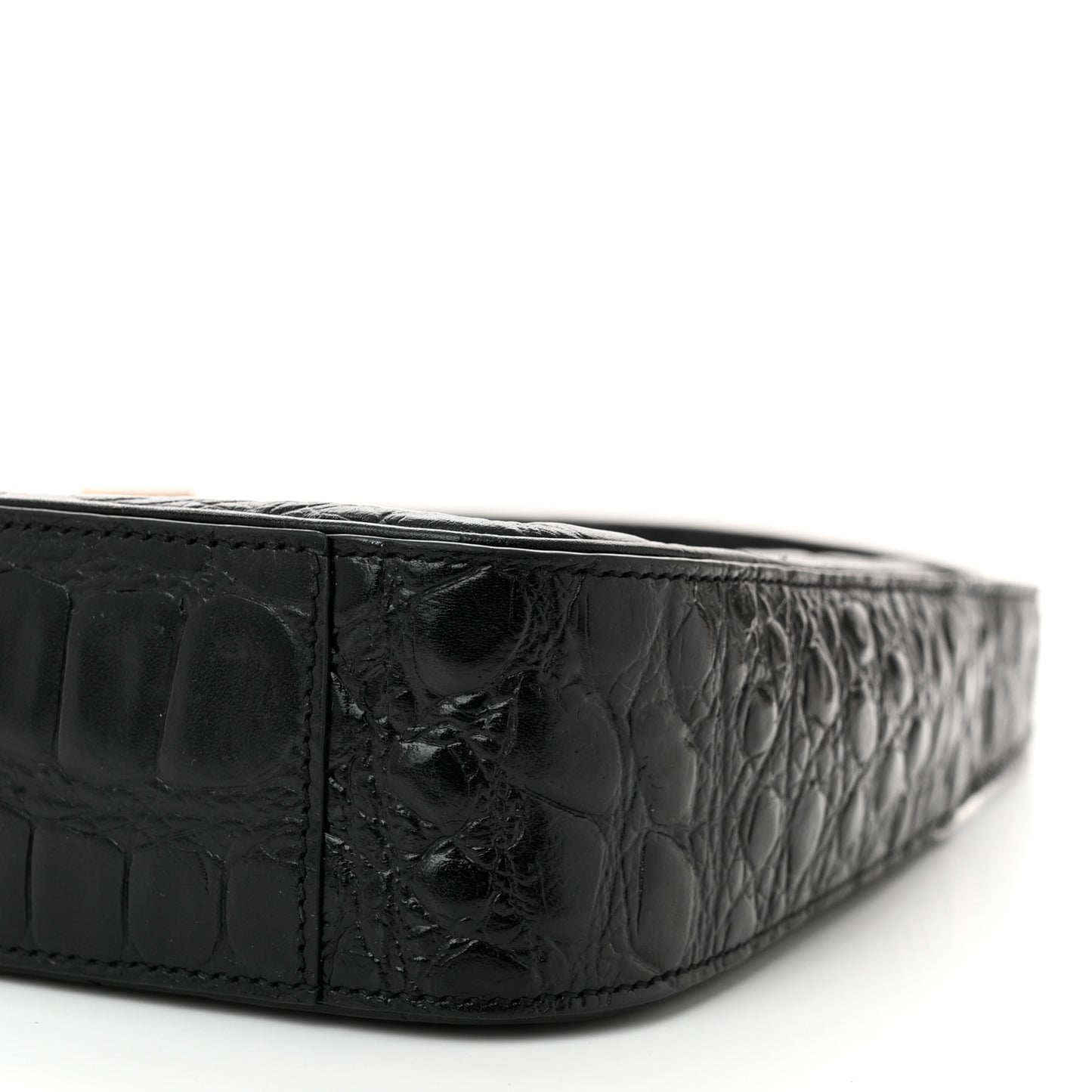 Calfskin Crocodile Embossed LE 5 A 7 Hobo Black