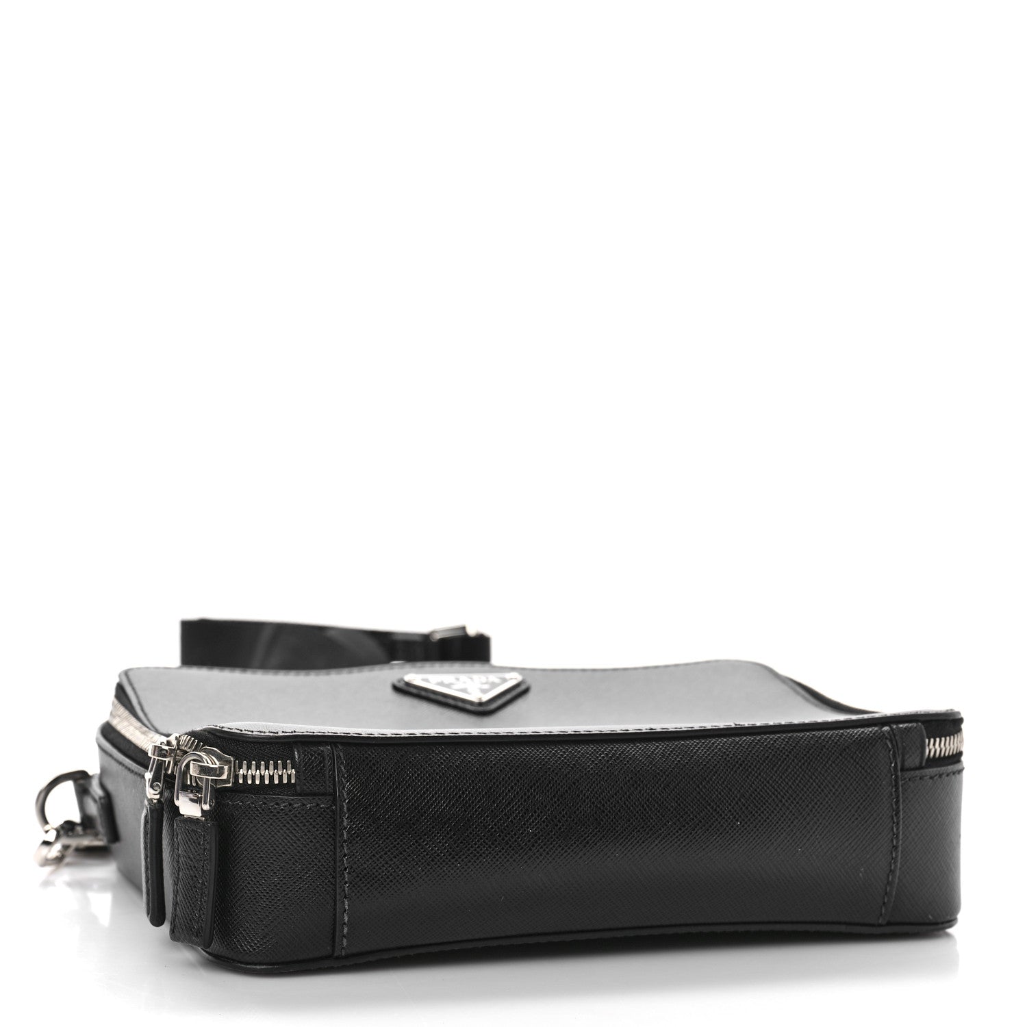 Prada Saffiano Travel Medium Brique Crossbody Bag Black 6 of 8
