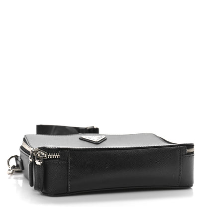 Prada Saffiano Travel Medium Brique Crossbody Bag Black 6 of 8