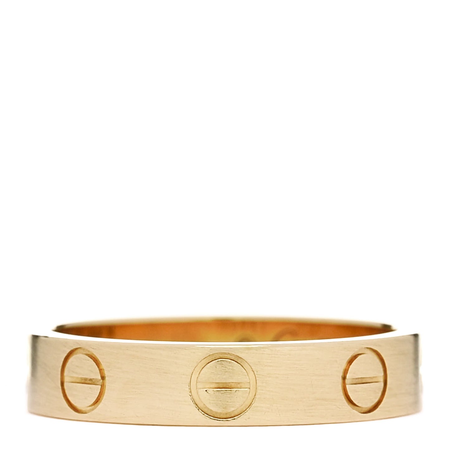 18K Yellow Gold 3.5mm Brushed Finish LOVE Wedding Band Ring 48 4.5