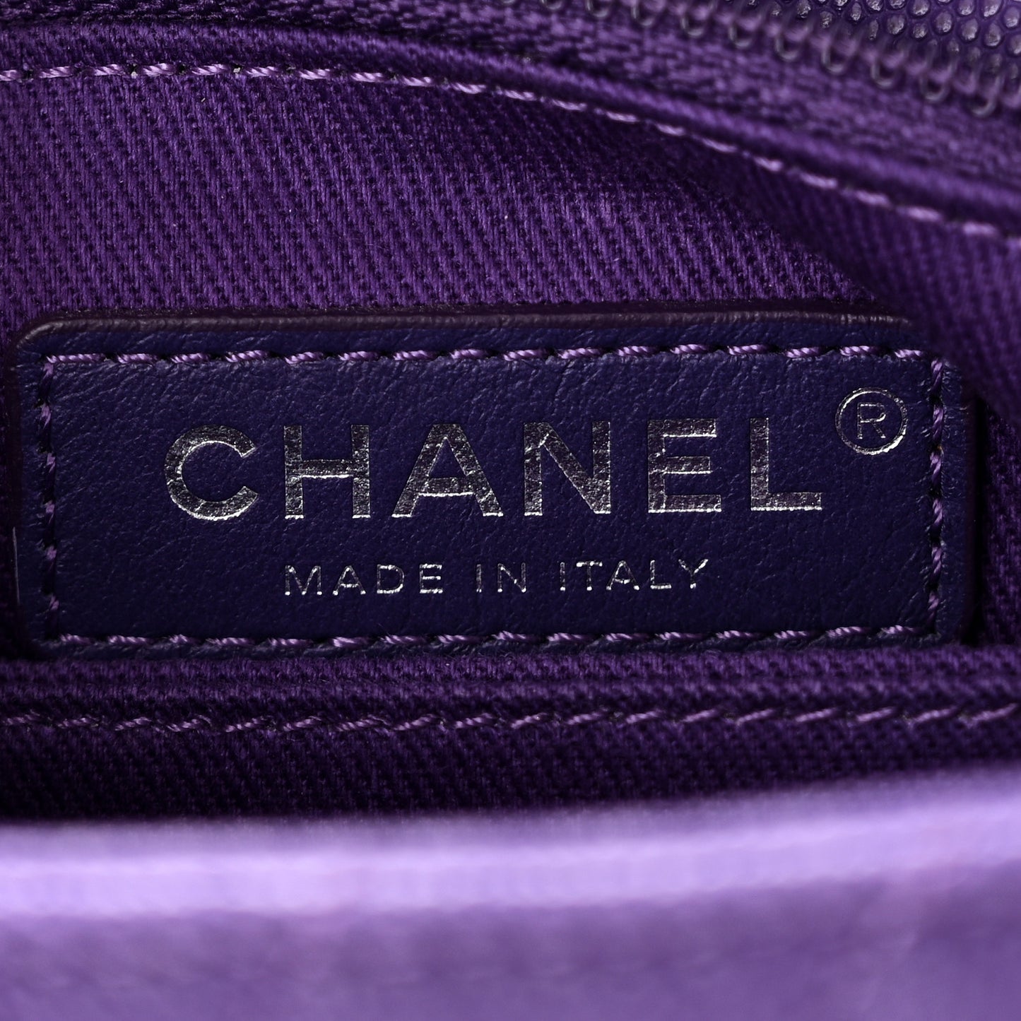 Caviar Chevron Quilted Mini Coco Handle Flap Purple