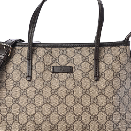 Gucci GG Supreme Monogram Small Zippered Tote Dark Brown 9 of 9
