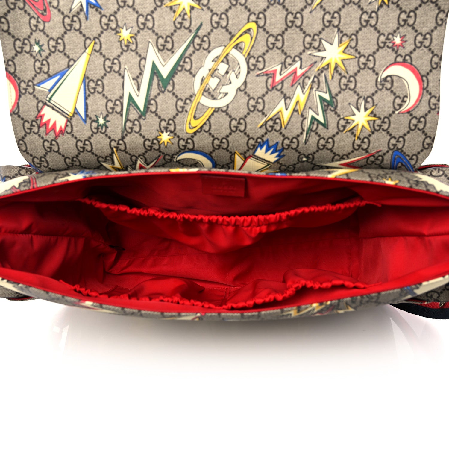 Gucci GG Supreme Monogram Space Diaper Bag Red 5 of 15