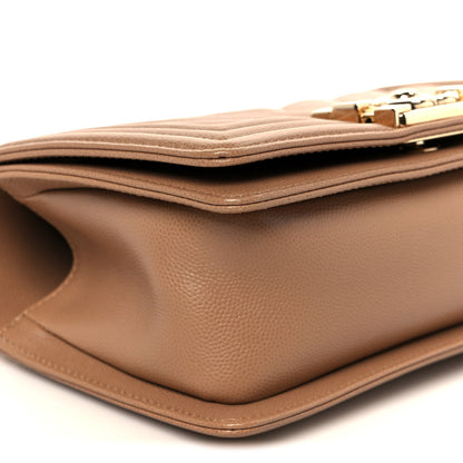 Chanel Caviar Chevron Quilted Small Boy Flap Beige 9 of 10