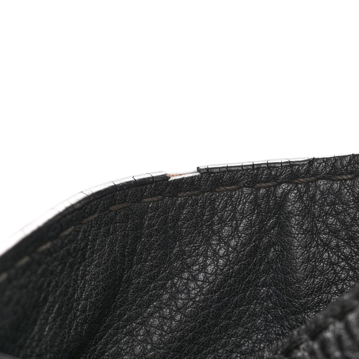 Vitello Daino Embossed Logo Hobo Black