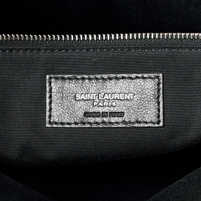 Saint Laurent Calfskin Y Quilted Monogram Large Loulou Shopper Fog 8 of 14