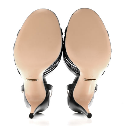 Gucci Nappa Crawford Knot Slingback Slide Sandals 36 Black 5 of 7